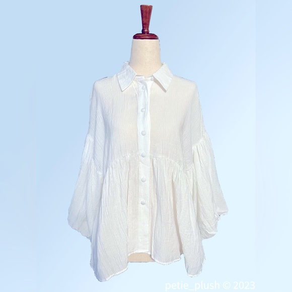 Zara - Voluminous Textured Blouse - Size: Small - NWOT - Picture 6 of 6